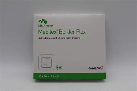 Molnlycke 595300 Mepilex Border Flex 4x4in Silicone Foam Dressing Box