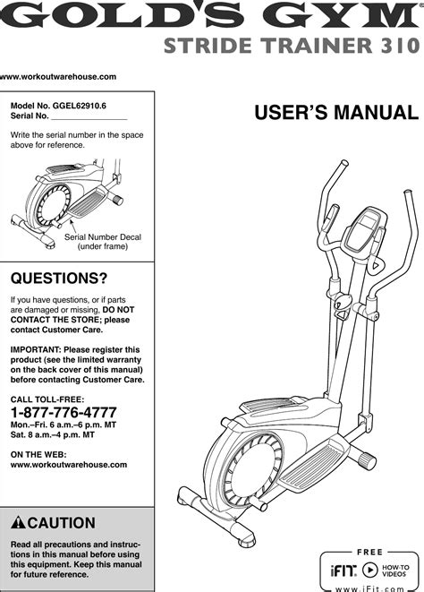 Forgo your local spin class and burn through fat missing your gym's assault bike? Golds Gym Ggel629106 Owners Manual