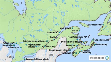 Einfache karte kanadas, ohne namen, kostenlose unausgefüllt hochauflösende umrisskarte kanadas. StepMap - Kanada Osten - Landkarte für Kanada