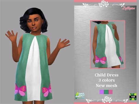 Sims 4 — Retro Reboot Child Dress Sandra By Lyllyan — Child Dress In 3