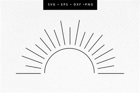 Half Sun Svg Boho Sunshine Graphic By Rosevillecreative · Creative Fabrica