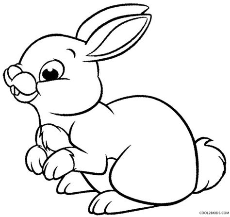Een staande konijn, van achter gezien. Printable Rabbit Coloring Pages For Kids | Cool2bKids
