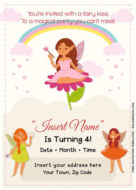 Free Magical Fairy Birthday Invitation Templates For Word Dolanpedia
