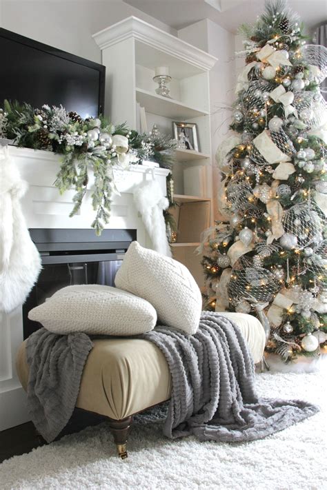Winter Wonderland Living Room White Christmas Decor Christmas Living