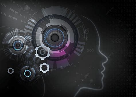 Artificial Intelligence Mind Concept In Black Color Background