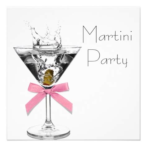 Martini Glass Pink Martini Party 525 Square Invitation Card Zazzle