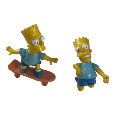 Vintage 1990 The Simpsons Toy Bart Simpson On Skateboard And Air Guitar