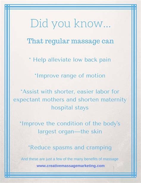 Creative Massage Marketing Massage Marketing Massage Massage Benefits