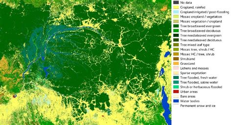Land Cover As Observed From European Space Agency Esa Climate Change