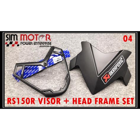 Rear hugger & chain cover honda rs150 to keep clean vehicle undertail and monoshock produce using abs thermoformed plastic,best lightweight material colour : RS150 VISOR + HEAD LAMP COVER SET VC0182
