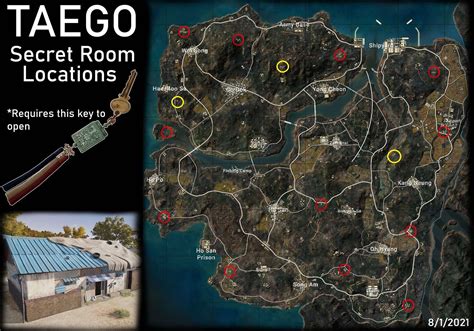 Секретные комнаты с лутом на карте Taego в Pubg