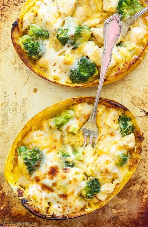 Cook in the microwave on high, about 5 minutes. Cheesy Chicken and Broccoli Stuffed Spaghetti Squash ...