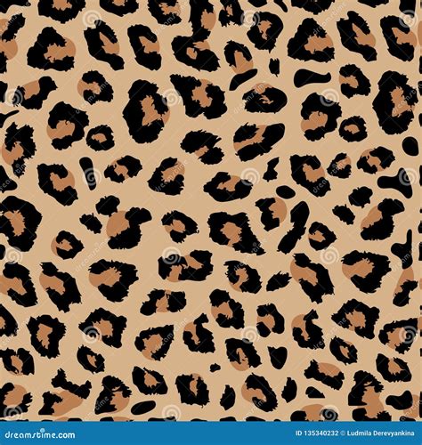 Seamless Leopard Print Vector Pattern Texture Background Stock