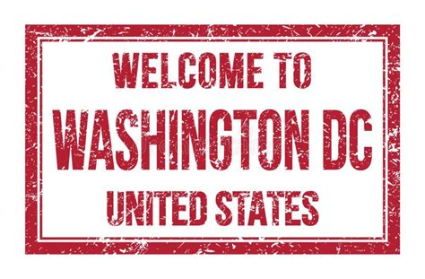 Welcome To Washington Dc United States Words Written On Red