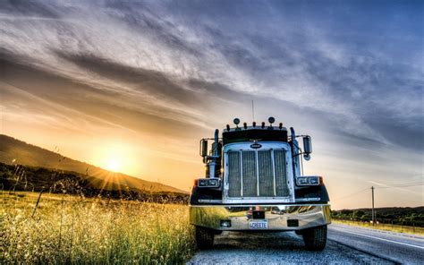 Semi Truck Sunset Wallpaper