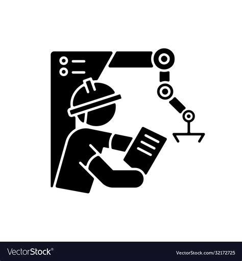 Project Engineer Black Glyph Icon Royalty Free Vector Image