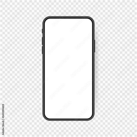Realistic Smartphone Blank Screen Phone Mockup Isolated On Transparent