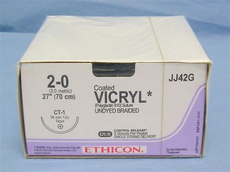 Ethicon Suture Jj42g Vicryl 2 0 Ct 1 Taper Needle Da Medical