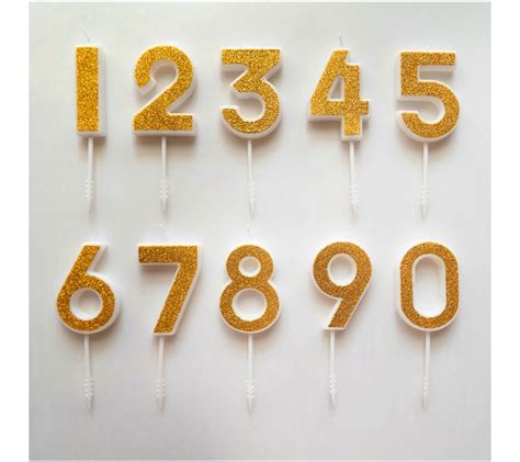 Gold Glitter Number Candle Per Pc Caramel Sweet Arts