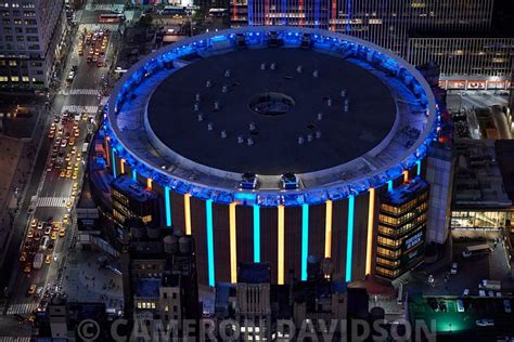 Aerialstock Aerial Of Madison Square Garden At Night