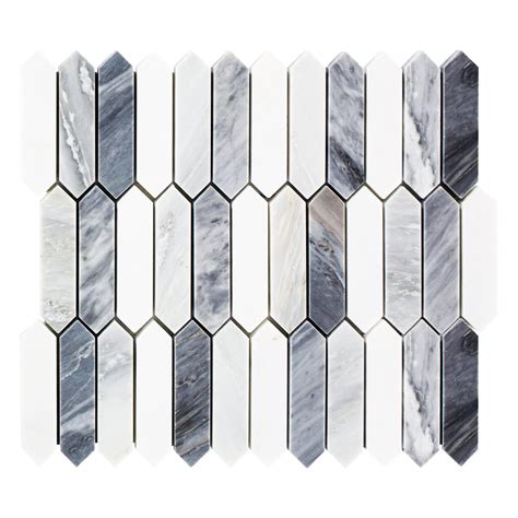 Dove Gray Picket Polished Marble Mosaic 12 X 11 100611383 Floor