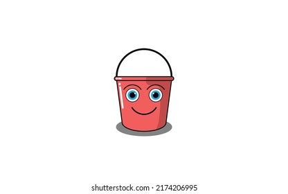 Cute Funny Bucket Character Concept Isolated Stock Vector Royalty Free Shutterstock