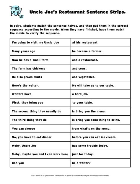 Printable Sentence Strips