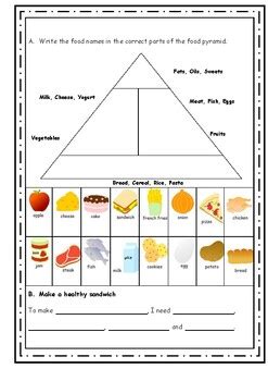 Food Pyramid Worksheet By English Resources Hub TPT