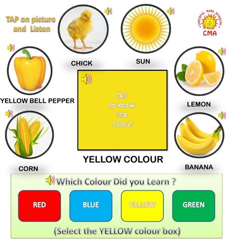 Listen And Learn Yellow Colour Interactive And Downloadable Worksheet