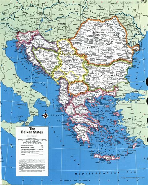 Large Detailed Political Map Of Central Balkan Region With Relief And