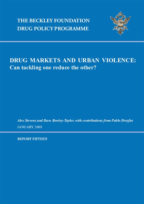 Pdf Drug Markets And Urban Violence Can Tackling One Reduce The