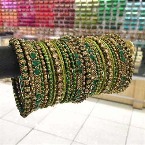 Green Thread Bangles For A Menhdi Bride Thread Bangles Thread Bangles Design Silk Thread