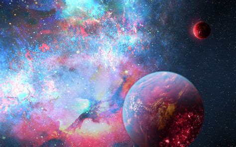 Download Wallpaper 3840x2400 Planets Space Stars Nebula Glow 4k