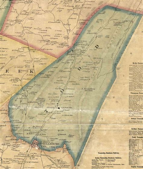 Fulton County Pennsylvania 1873 Old Wall Map With Homeowner Etsy