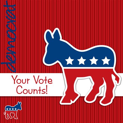 Your Vote Counts Democrat Election Card Poster In Vector Format