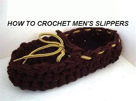 When i crochet slippers i like to have a thick sole so that my feet won't hurt when walking around the house, especially in areas where there aren't carpets. HOW TO CROCHET Men's Slippers, crochet pattern, boys ...