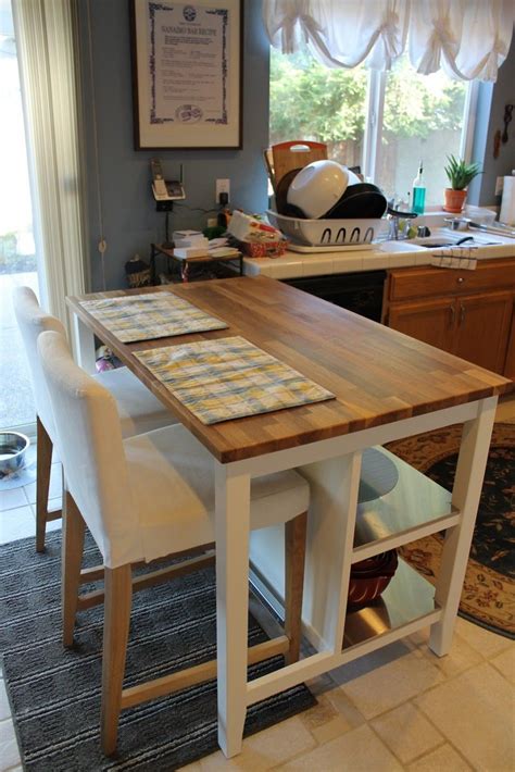 Maybe you would like to learn more about one of these? Enthralling Tall Kitchen Island Cart with Yellow and Blue Plaid Placemats on Butcher Block ...