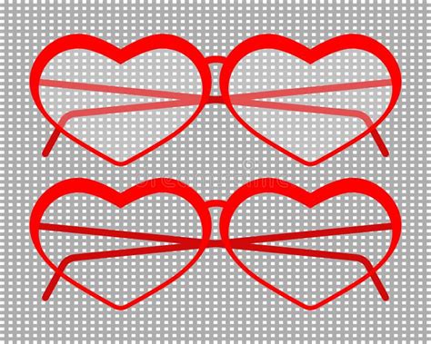 Heart Shaped Glasses Isolated Vector Clipart With Transparent Lenses
