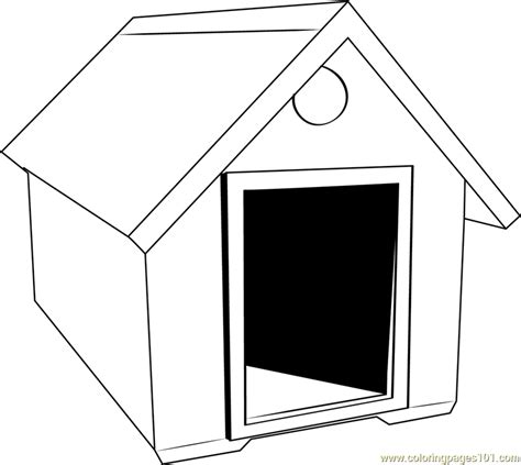 Simple Dog House Coloring Page For Kids Free Dog House Printable