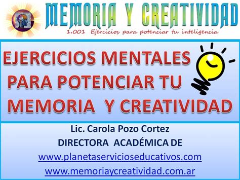 La mente humana hace referencia al grupo de procesos psíquicos de carácter cognitivo que engloban funciones como la percepción, memoria, razonamiento (funciones ejecutivas), etc. EJERCICIOS MENTALES (Primera Parte), Para practicar la memoria, inteligencia y creatividad - YouTube