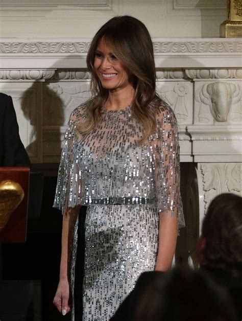 See The 8k Dress Melania Trump Wore To The White House Dinner Brit Co