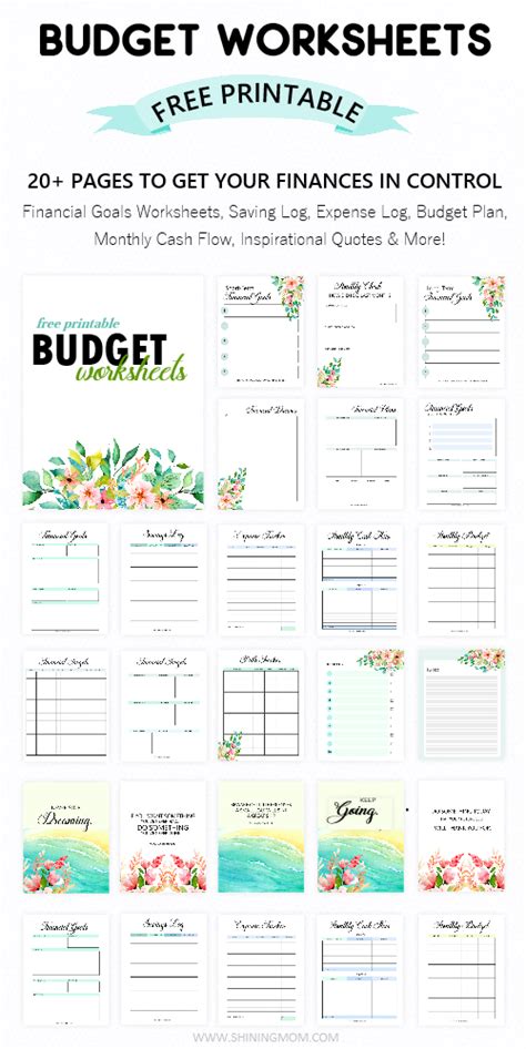 How does a budget spreadsheet help money management? Printable Budget Worksheet: 20 Free Tools To Be ...