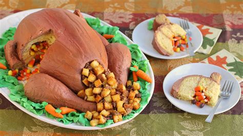This lifelike raw turkey cake is the perfect thanksgiving treat. Thanksgiving Turkey Cake Recipe - LifeMadeDelicious.ca
