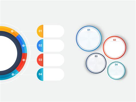 Business Infographics Template With Four Options And Empty Circles On