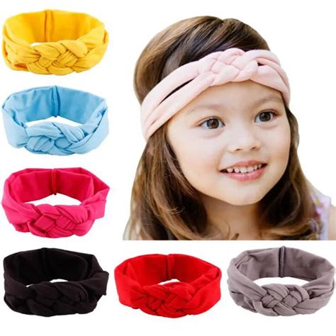 Buy Kids Girls Solid Braided Top Knot Twisted Turban