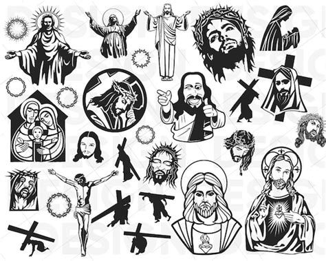 Jesus Svg Bundle Christ Svg God Svg Jesus Silhouette Etsy