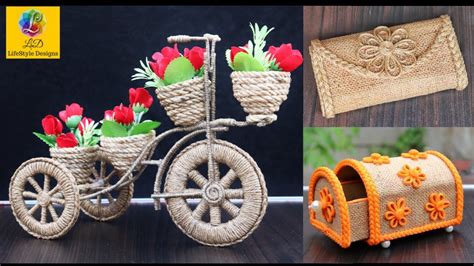 3 Jute Craft Ideas Home Decorating Ideas Handmade Diy Best Out Of