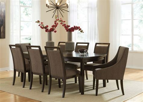Ashley furniture porter round dining room pedestal table. Ashley "Lanquist" 9 Piece Rectangular Extension Dining Set ...