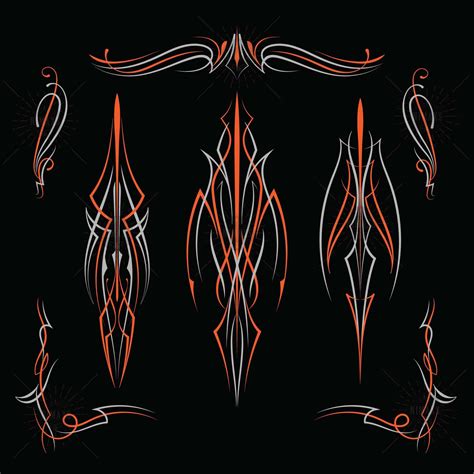 Orange Color Pinstriping Svg For Pinstriping Vinyl Decals Etsy Hand