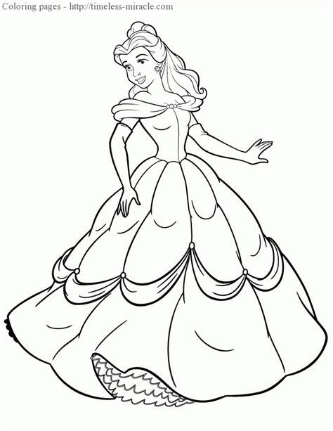 Her name is a word of french, it means beauty. Disney princess belle coloring page - timeless-miracle.com